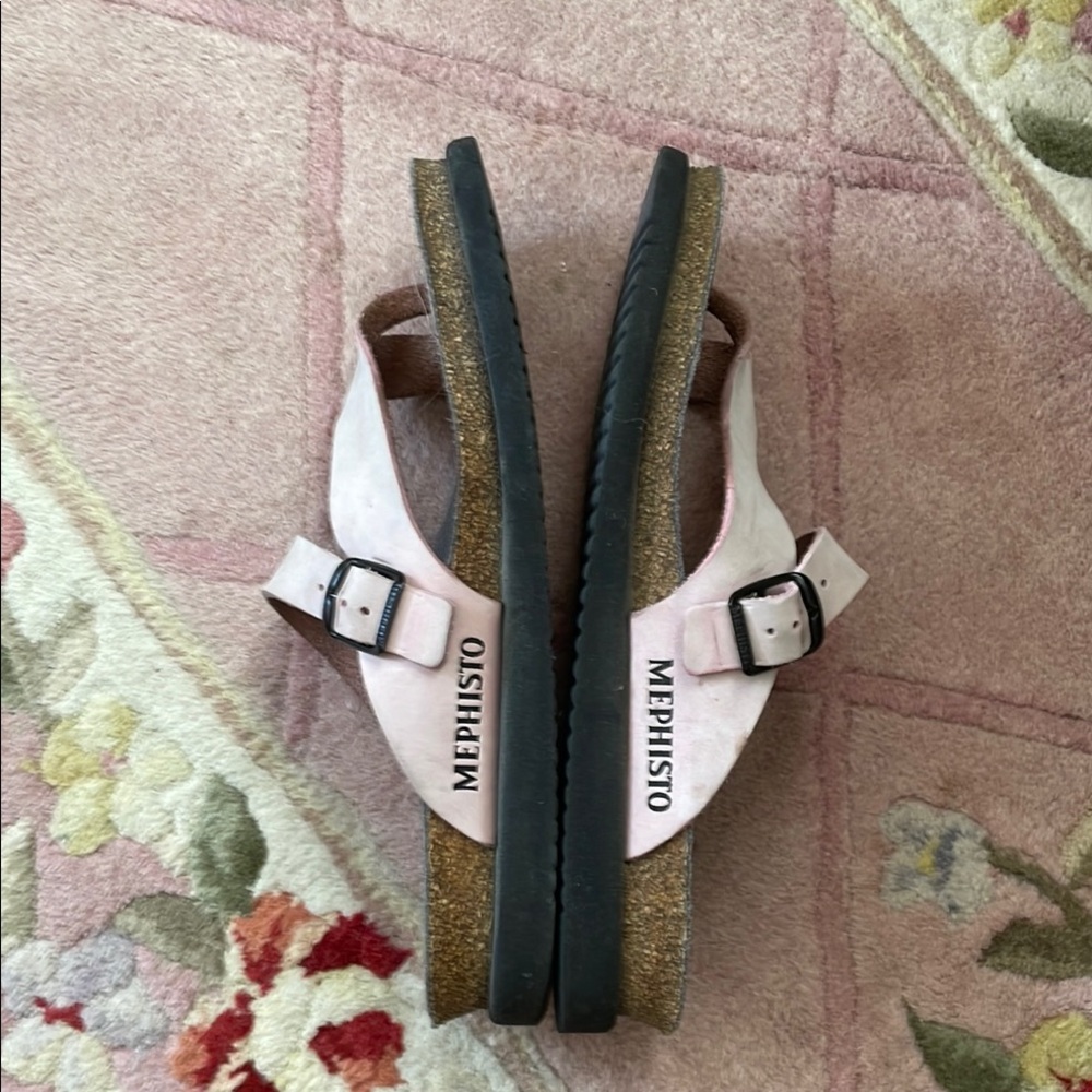 Mephisto Pink Sandals Comfortable Summer Footwear - Picture 5 of 7